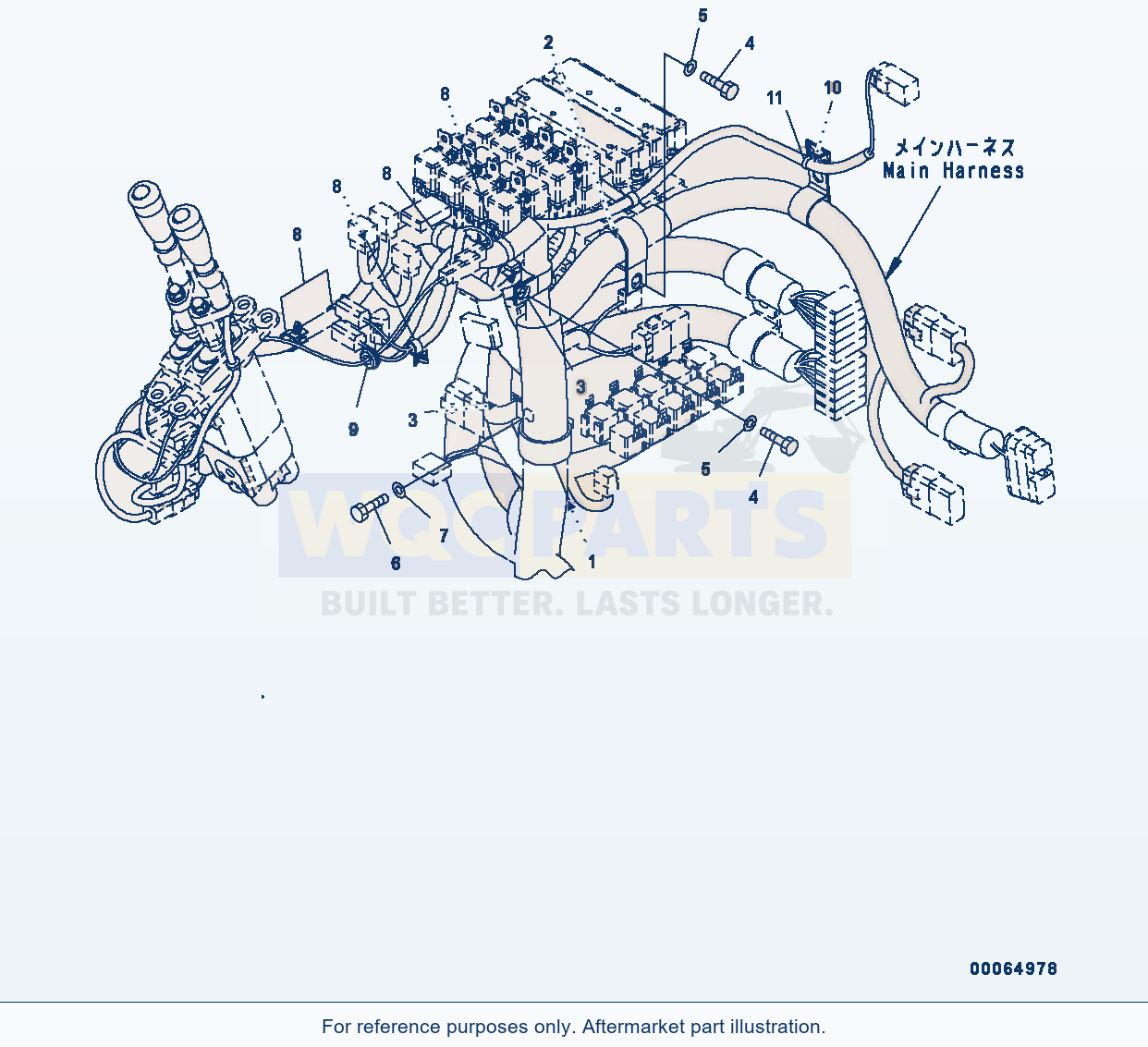 Komatsu WA200-6 Loader Control Unit Floor, Harness (#C10001-) parts diagram
