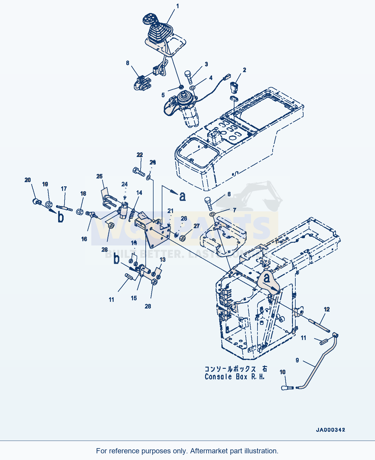 Komatsu WA200-6 Loader Control Unit Knob Assembly (#C10001-) parts diagram
