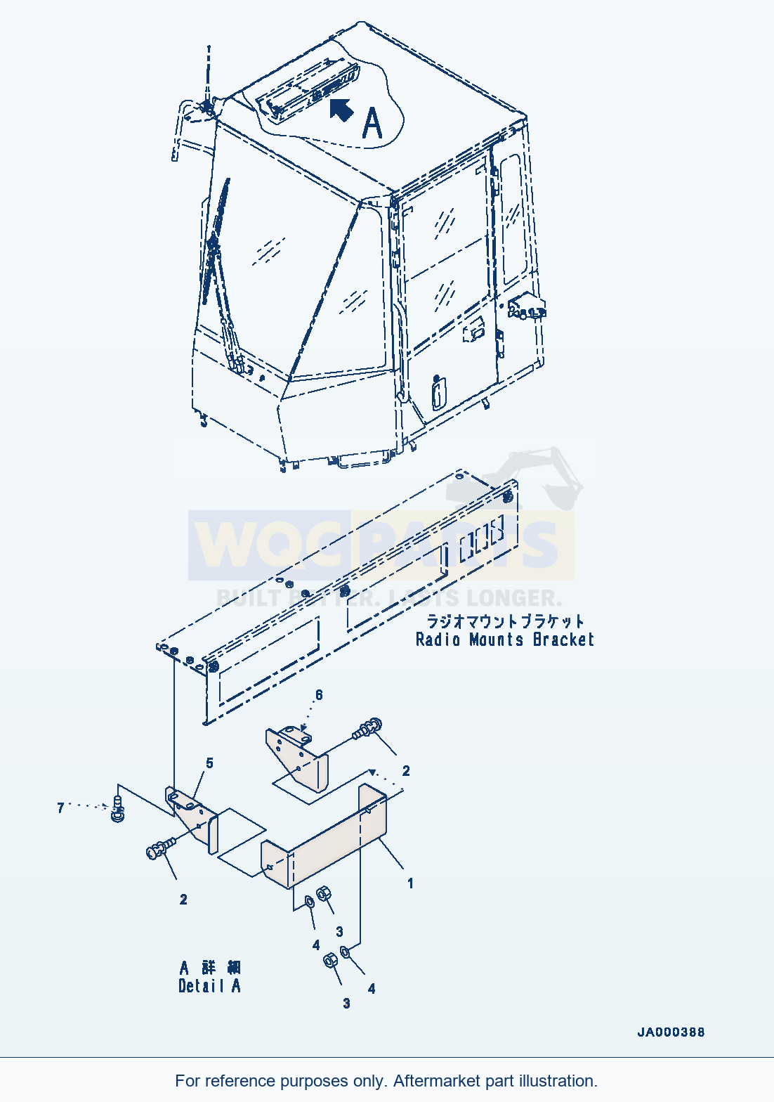 Komatsu WA200-6 Parts For Less Radio (#70001-) Serial 70001-UP parts diagram