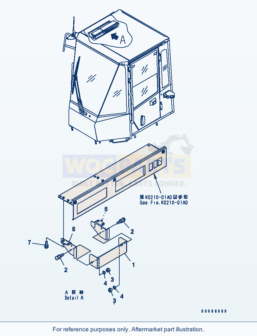 Komatsu WA200-6 Radio Less (Cover) parts diagram