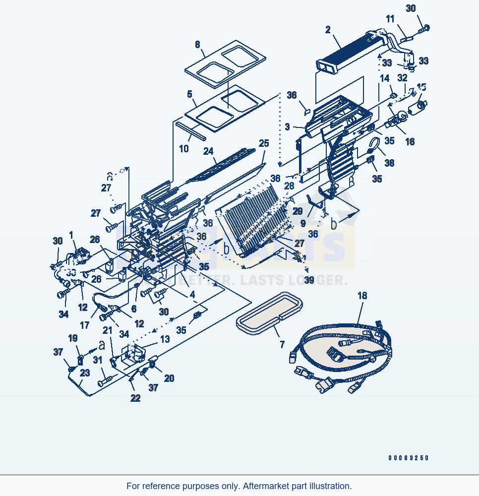 Komatsu WA200-6 Rops Cab (Air Conditioner) (Inner Parts) parts diagram