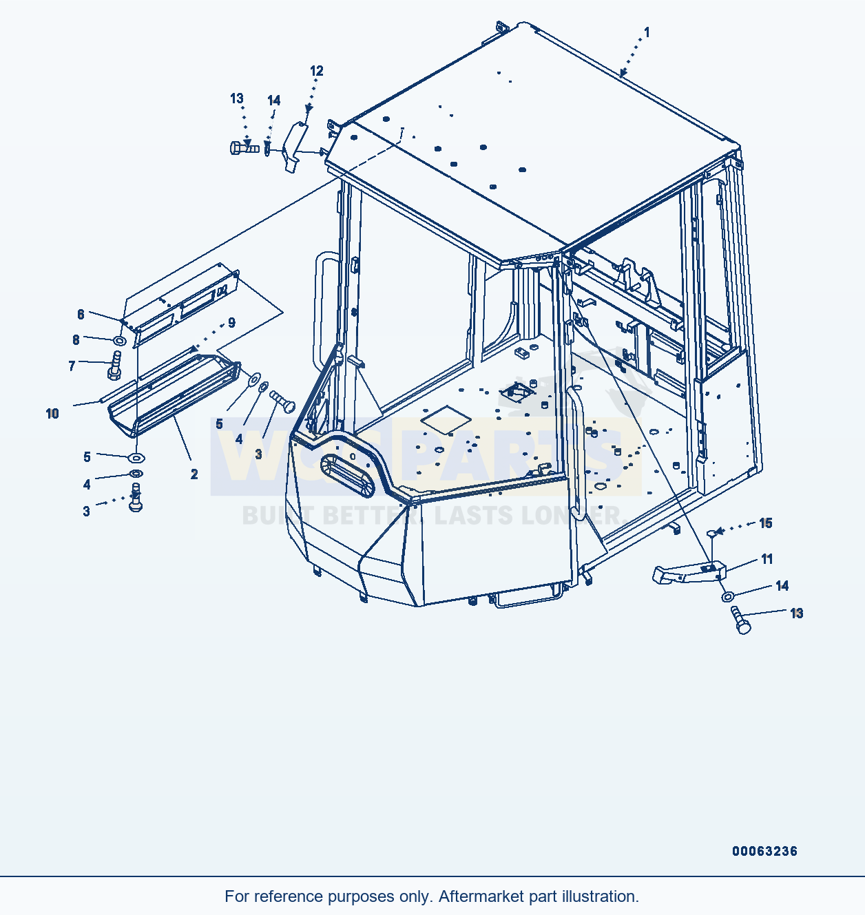 Komatsu WA200-6 Rops Cab And Floor Frame Group Cab (#C10001-) parts diagram
