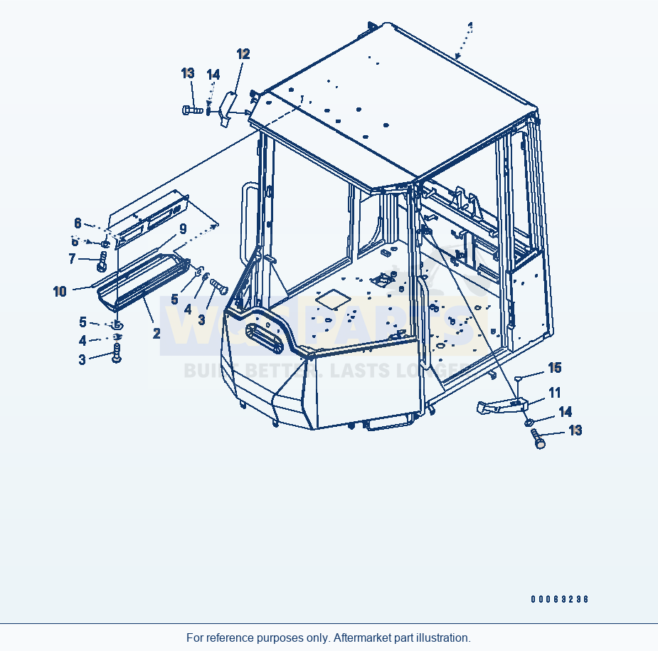 Komatsu WA200-6 Rops Cab (Cab) (For Except Japan) parts diagram