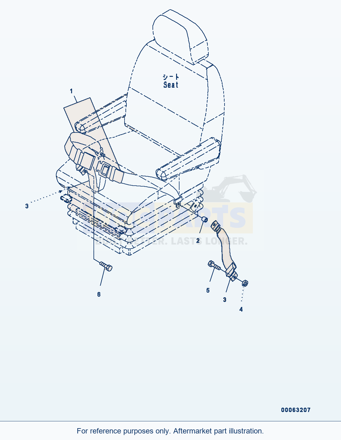 Komatsu WA200-6 Seat Belt (#C10001-) parts diagram