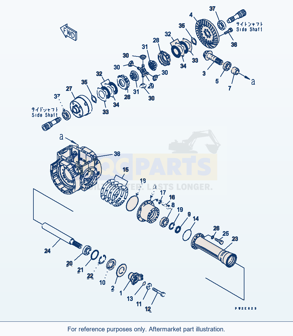 Komatsu WA200-6 Front Axle (Differential) (Asd) parts diagram