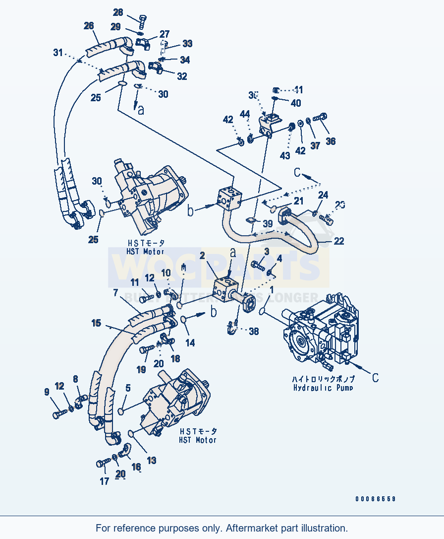 Komatsu WA200-6 Hst Oil Line (Main Line) parts diagram