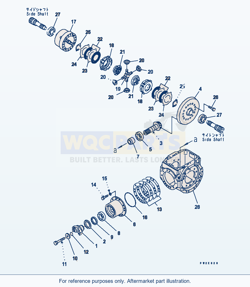 Komatsu WA200-6 Rear Axle (Differential) (Asd) parts diagram
