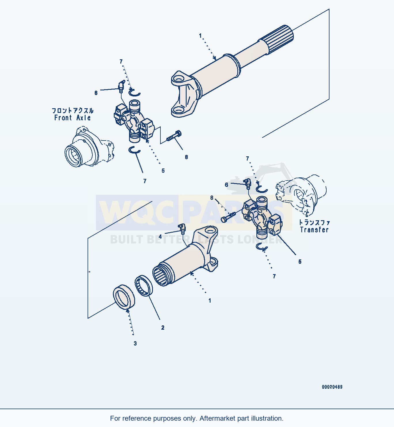 Komatsu WA200-6 Drive Shaft, Front (#70001-) Serial 70001-UP parts diagram