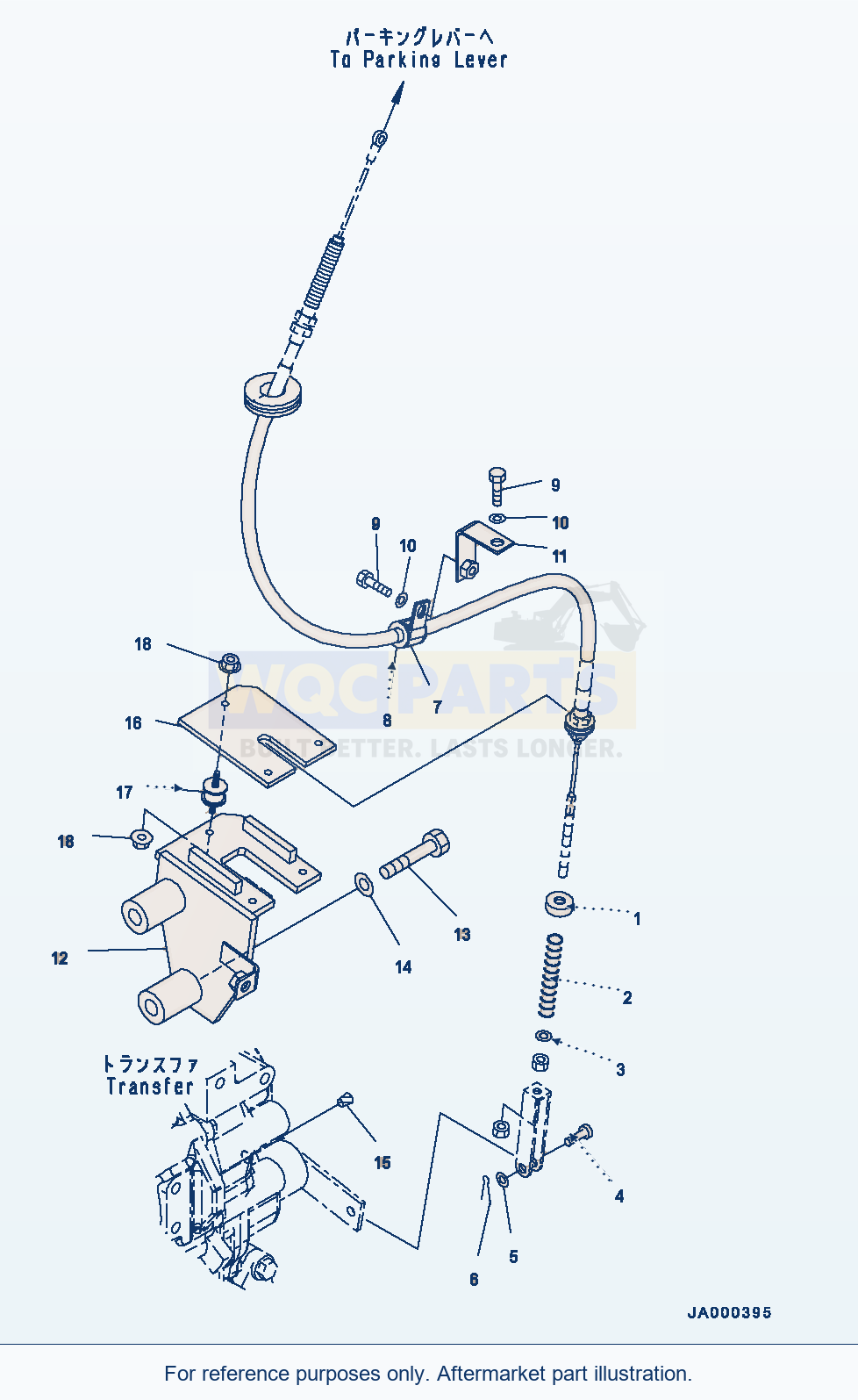 Komatsu WA200-6 Parking Brake Control Linkage (#C10001-) parts diagram