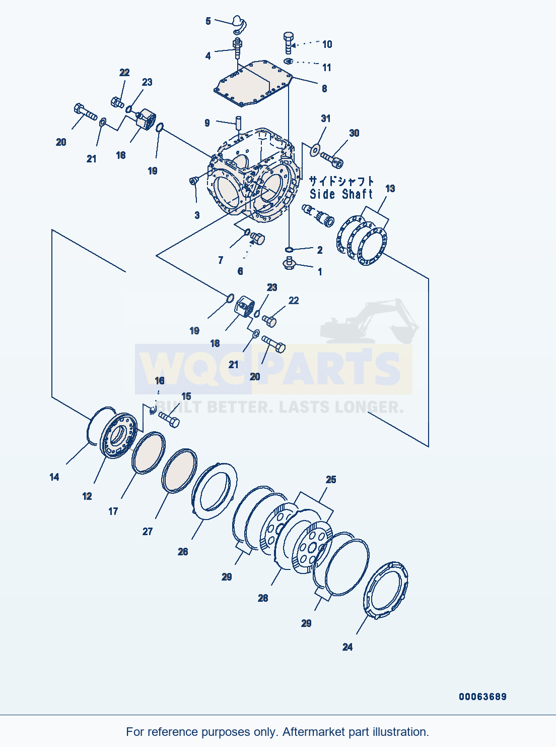 Komatsu WA200-6 Rear Axle Cover And Brake (#C10001-) parts diagram