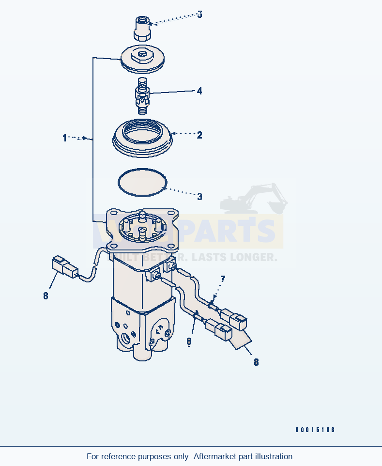 Komatsu WA200-6 Ppc Valve parts diagram