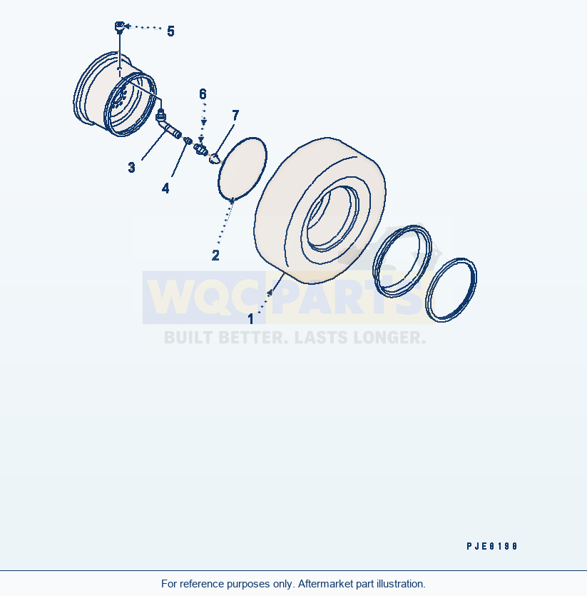 Komatsu WA200-6 Tire (17.5R25-L2, Tubeless Tire) parts diagram