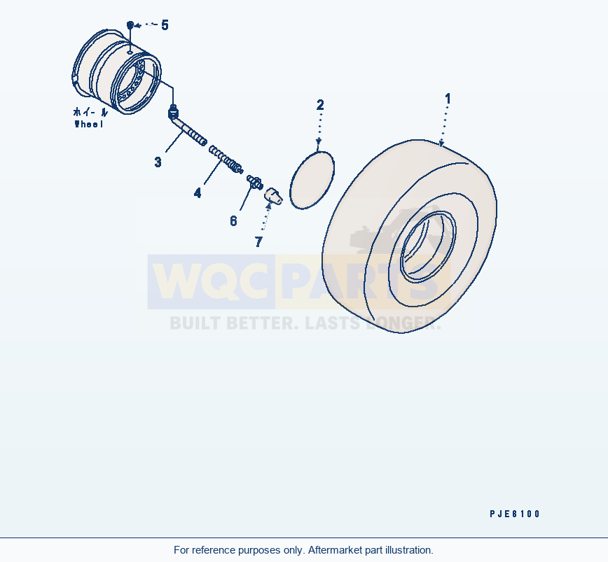 Komatsu WA200-6 Tire (20.5-25-12Pr-L2, Tubeless Tire) parts diagram