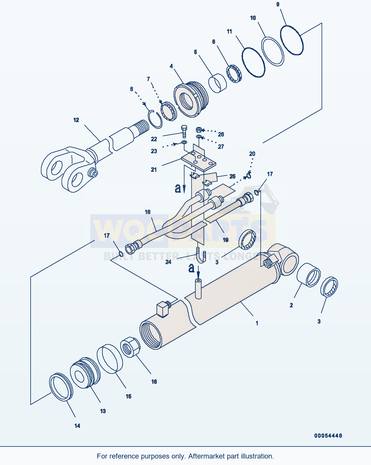 Komatsu WA200-6 Boom Lift Cylinder Inner Parts, Lhs (#C10001-) parts diagram
