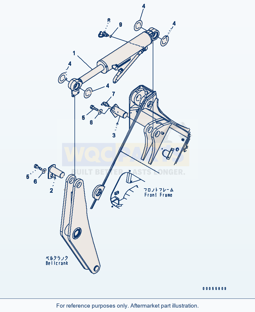 Komatsu WA200-6 Bucket Cylinder parts diagram