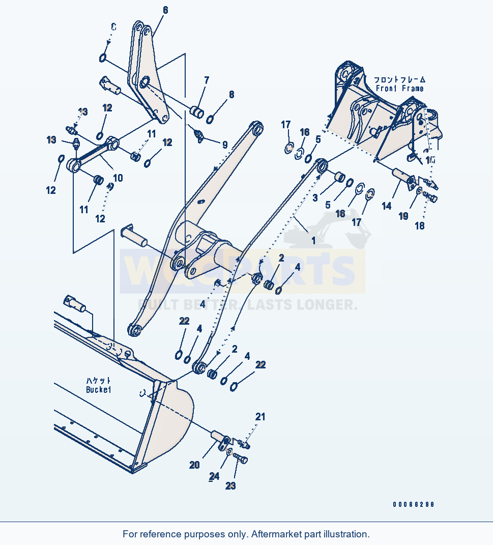 Komatsu WA200-6 Lift Arm And Bellcrank (For High Lift Arm) parts diagram