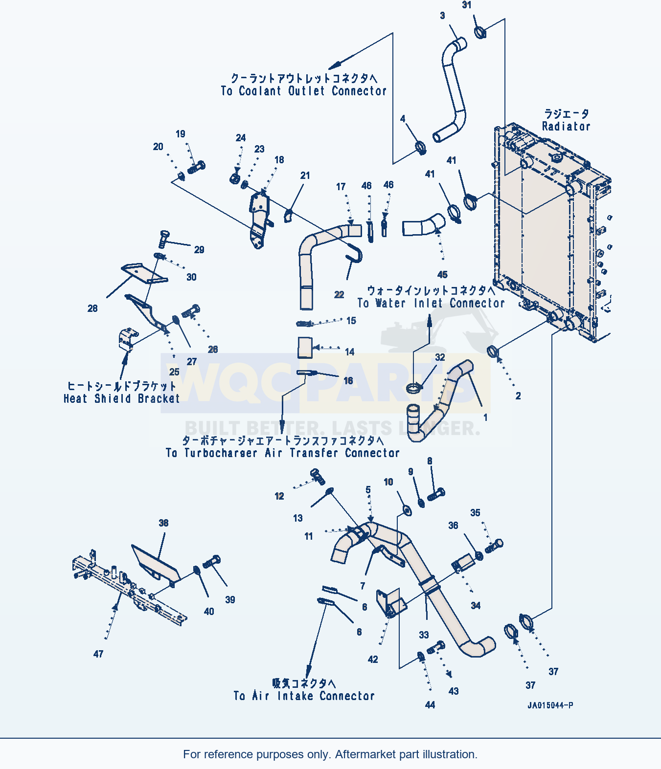 Komatsu WA200-7 Coolant Piping (#80001-) parts diagram