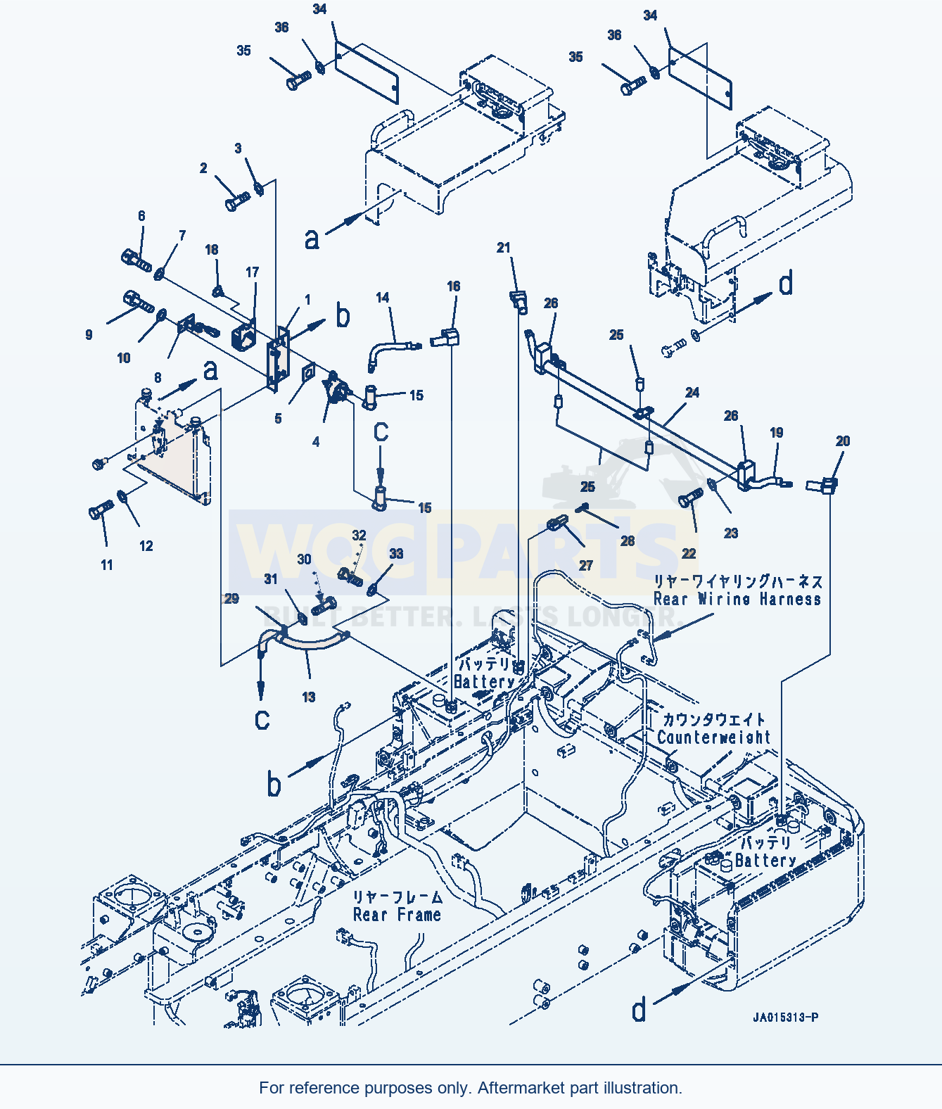 Komatsu WA200-7 Battery Box, Cable (#80001-) parts diagram
