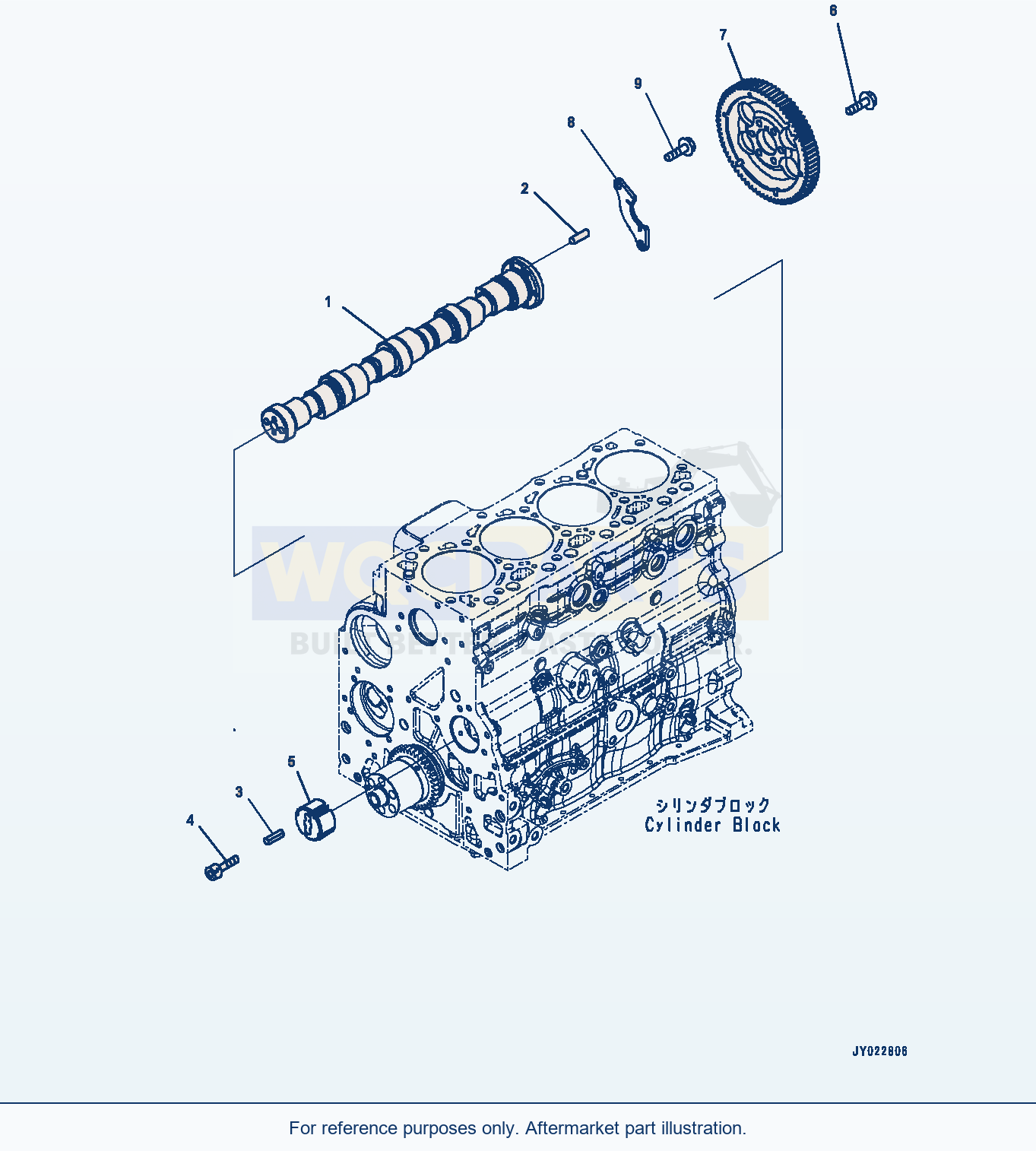Komatsu WA200-7 Camshaft (#26606209-) (App10-001001) parts diagram