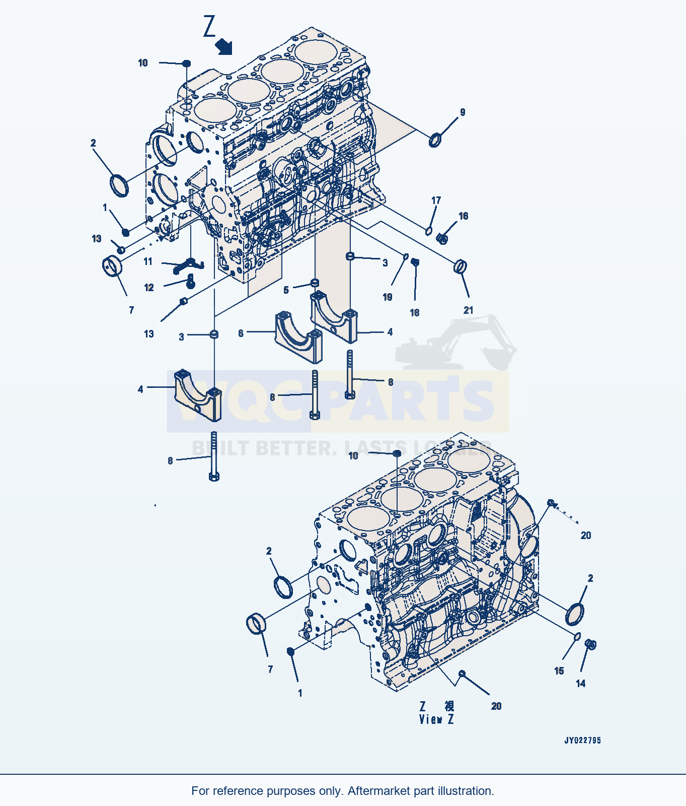 Komatsu WA200-7 Cylinder Block (#26606209-) parts diagram