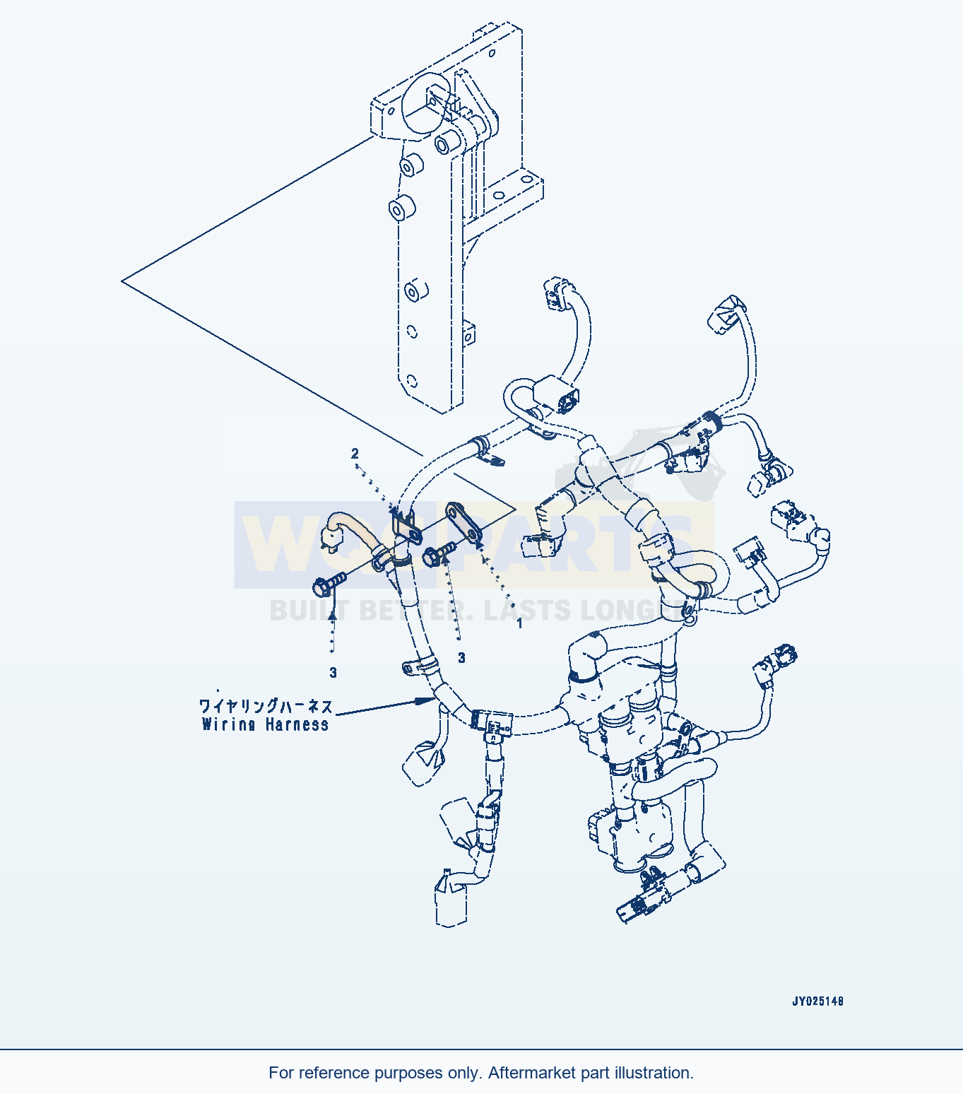 Komatsu WA200-7 Wiring Harness Bracket (#26606209-) parts diagram