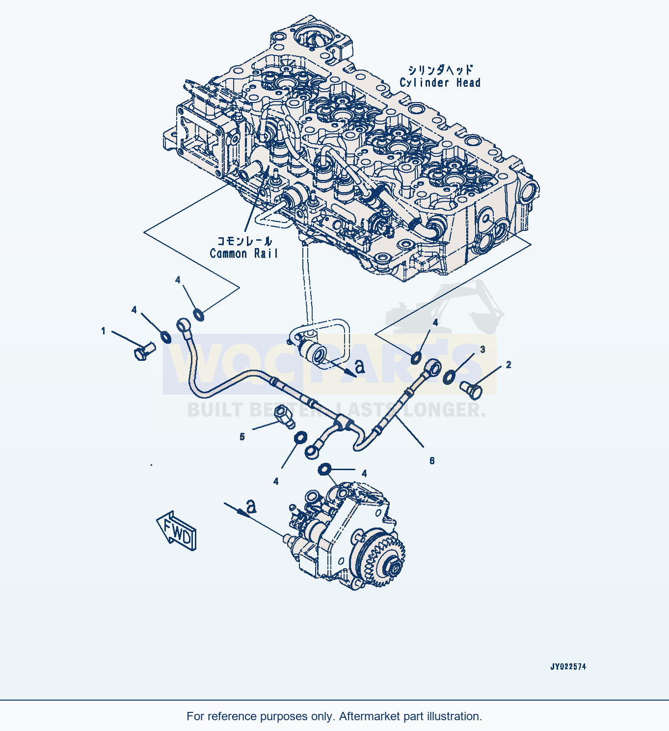 Komatsu WA200-7 Fuel Drain Piping (#26606209-) (Afd00-001001) parts diagram
