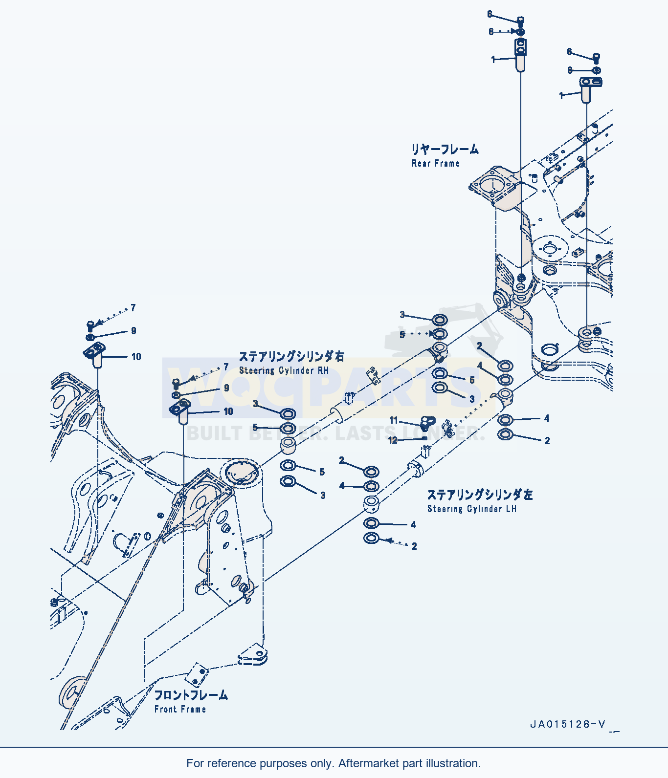 Komatsu WA200-7 Steering Cylinder, Mounting (#80001-) parts diagram
