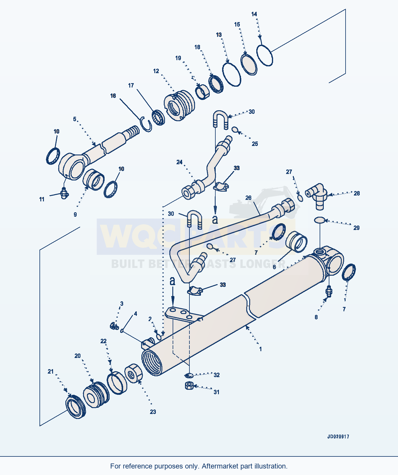 Komatsu WA200-7 Steering Cylinder, R.H. (#80001-) parts diagram