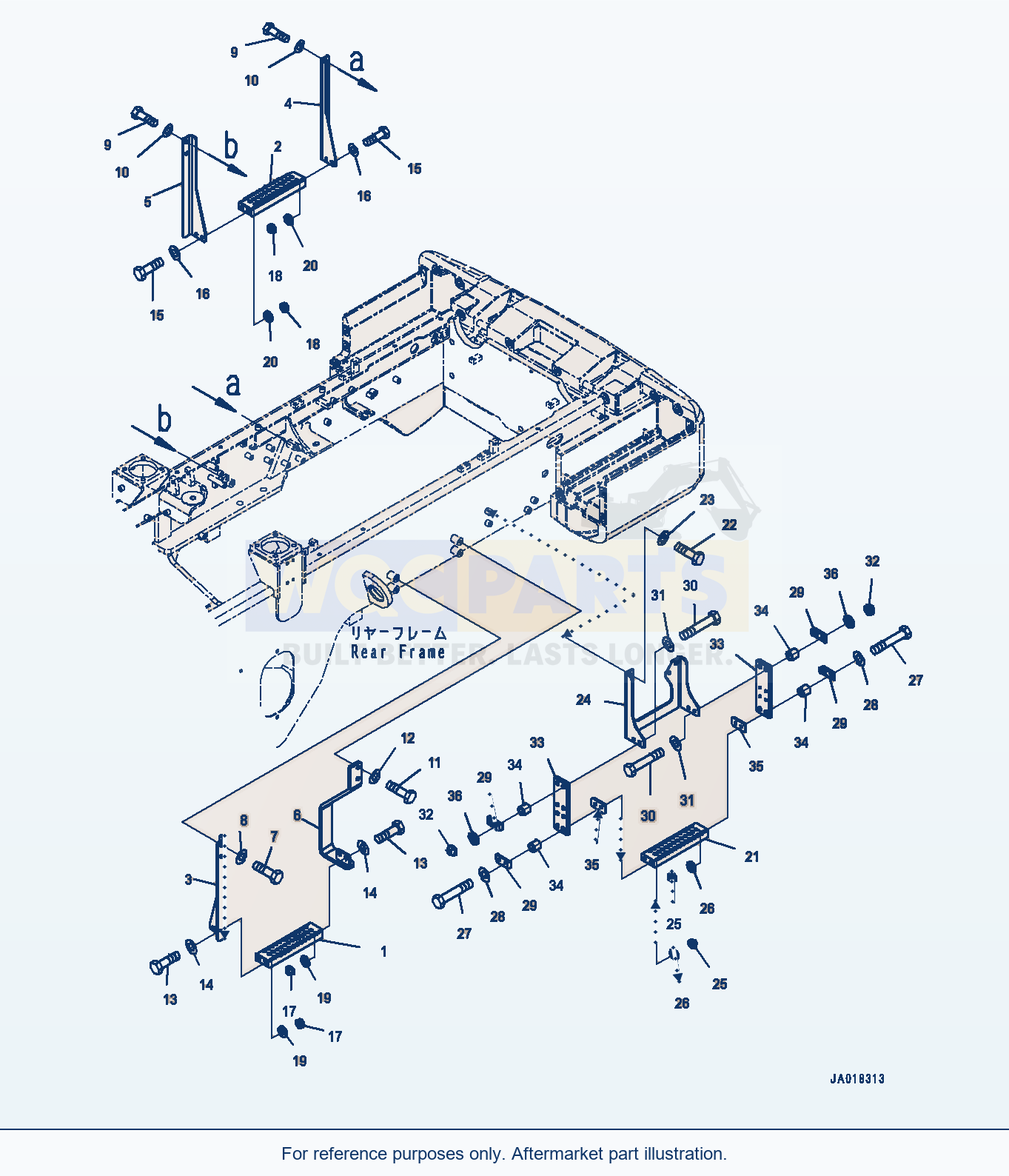 Komatsu WA200-7 Counterweight, Step (#80001-) parts diagram