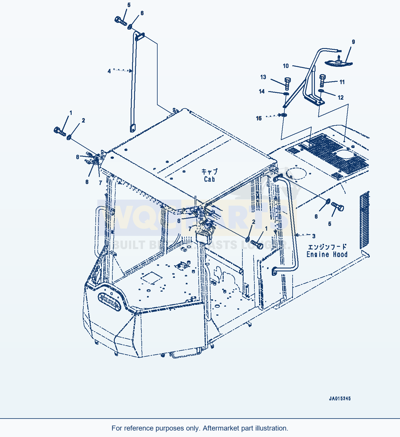 Komatsu WA200-7 Mirror, For EU Arrangement — Mirror (#80001-) parts diagram