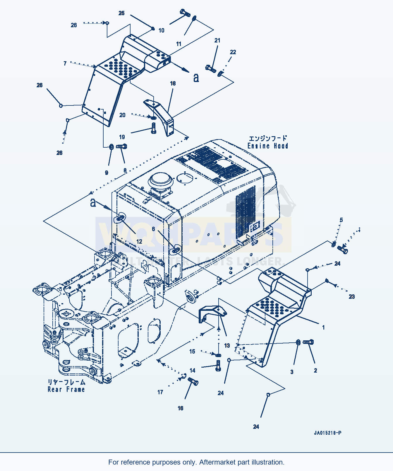 Komatsu WA200-7 Rear Fender, Fender And Bracket (#80001-) parts diagram
