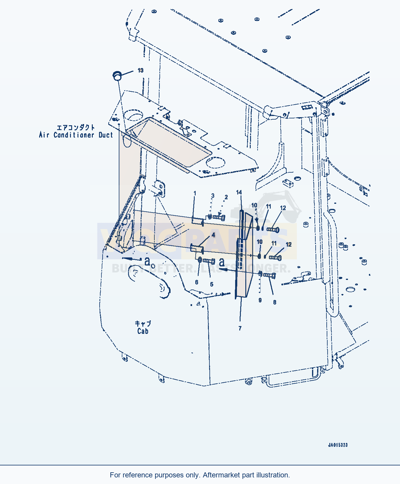 Komatsu WA200-7 Cooler And Heater Without Box (#80001-) parts diagram