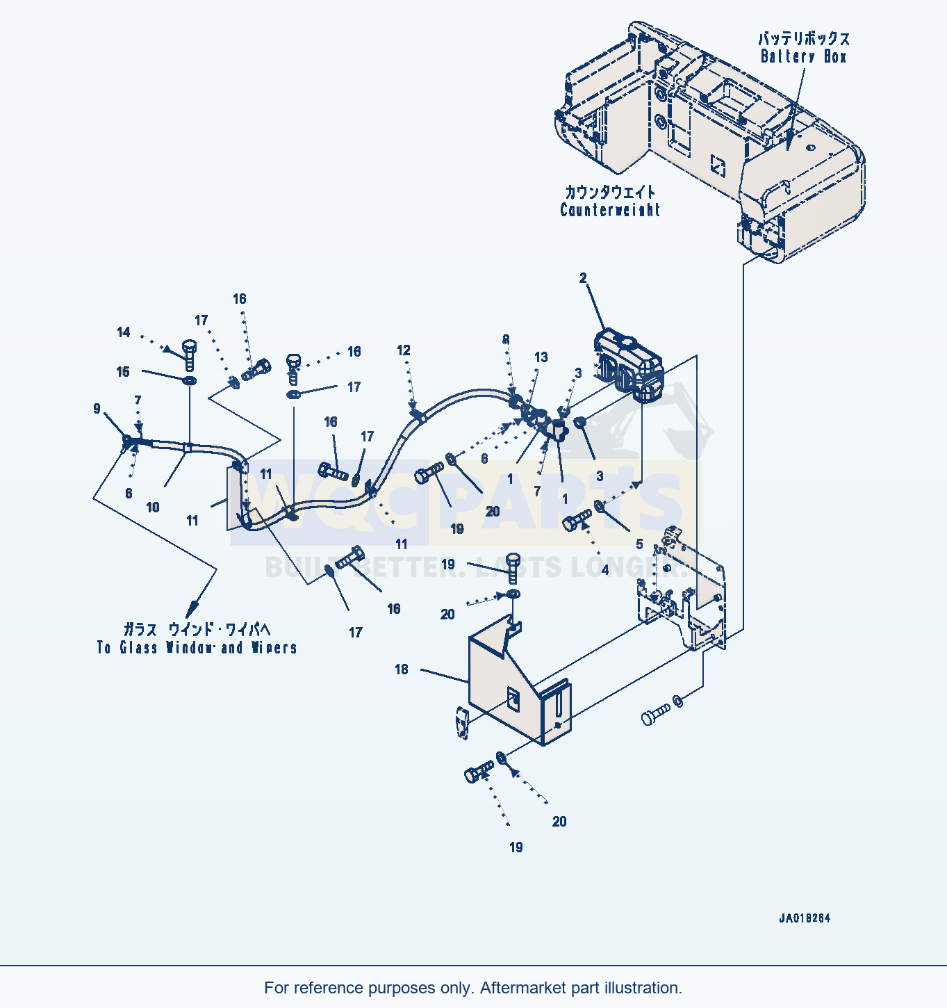 Komatsu WA200-7 Window Washer Tank (#80001-) parts diagram