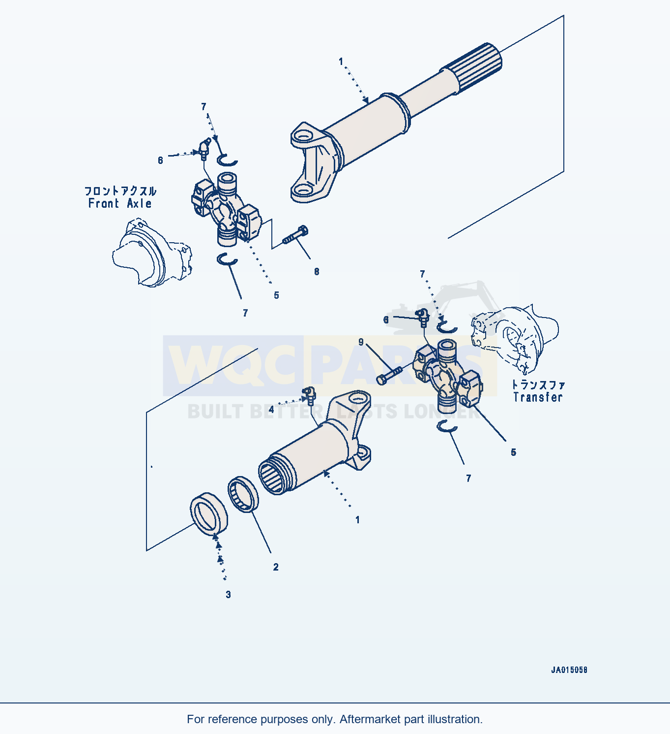 Komatsu WA200-7 Drive Shaft, Front (#80001-) parts diagram