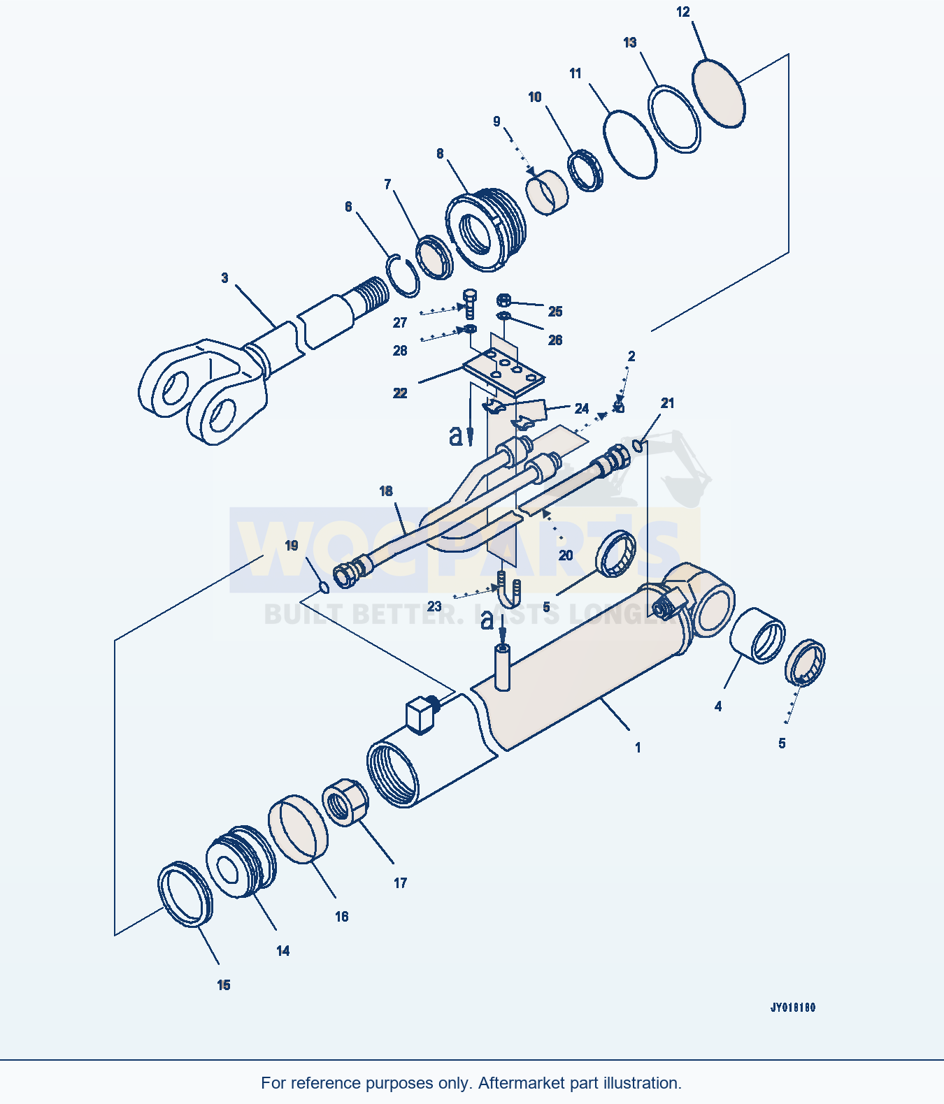 Komatsu WA200-7 Boom Lift Cylinder, L.H. (#80001-) parts diagram