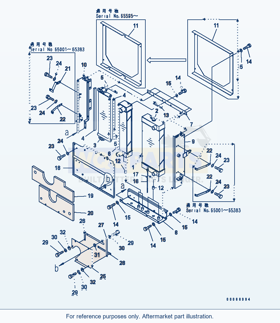 Komatsu WA200L-5 Radiator parts diagram