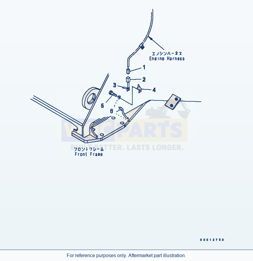 Komatsu WA200L-5 Front Harness (E.C.S.S. Less) parts diagram