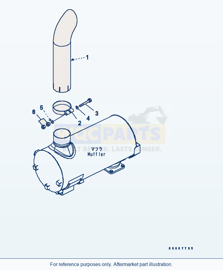 Komatsu WA200L-5 Exhaust Pipe parts diagram