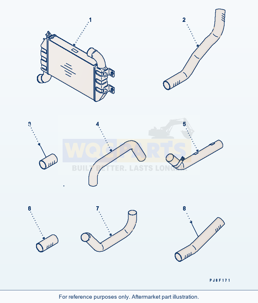 Komatsu WA200L-5 After Cooler(#26274903-26277782) parts diagram