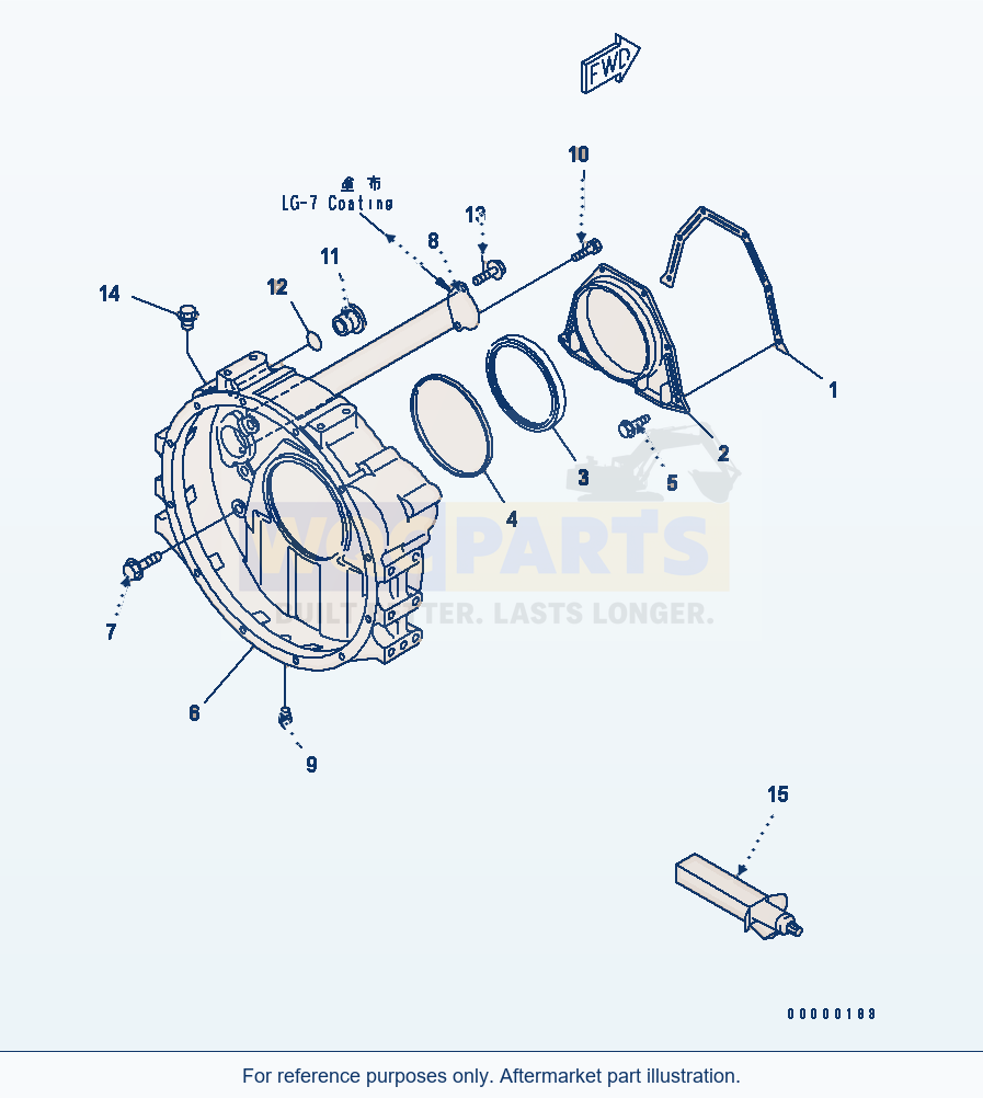 Komatsu WA200L-5 Flywheel Housing(#26302312-) parts diagram