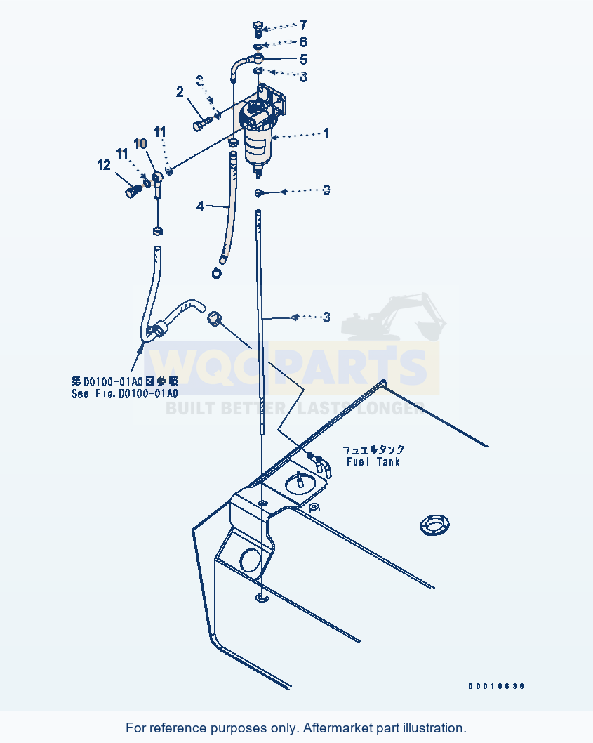 Komatsu WA200L-5 Water Separator parts diagram