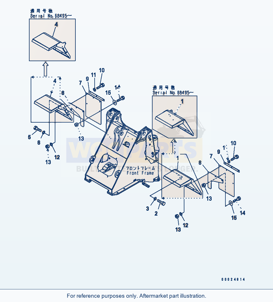 Komatsu WA200L-5 Front Fender (Full Fender) parts diagram