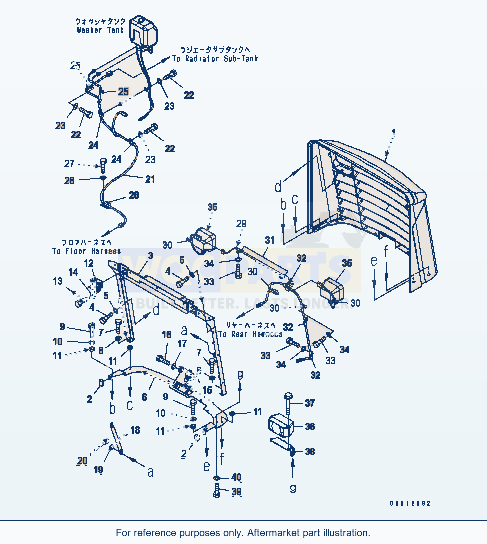 Komatsu WA200L-5 Hood (Radiator Guard) parts diagram