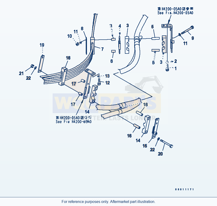 Komatsu WA200L-5 Hydraulic Piping (P.P.C Piping Mount) parts diagram