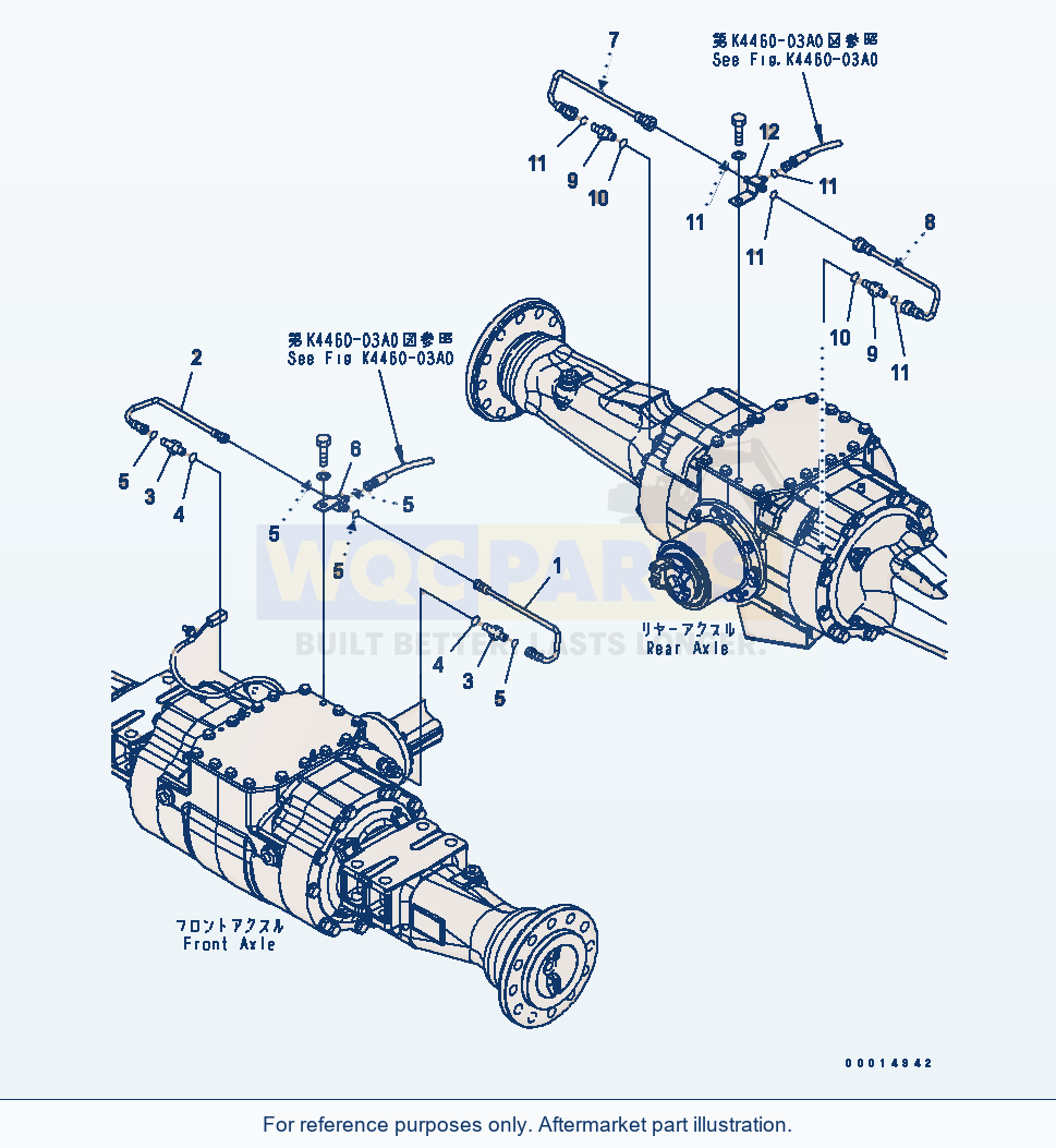 Komatsu WA200L-5 Brake Piping parts diagram