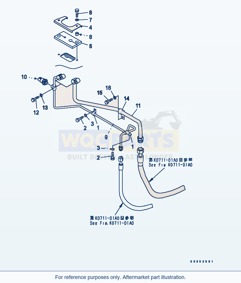 Komatsu WA200L-5 Floor (Air Condtioner Piping) parts diagram
