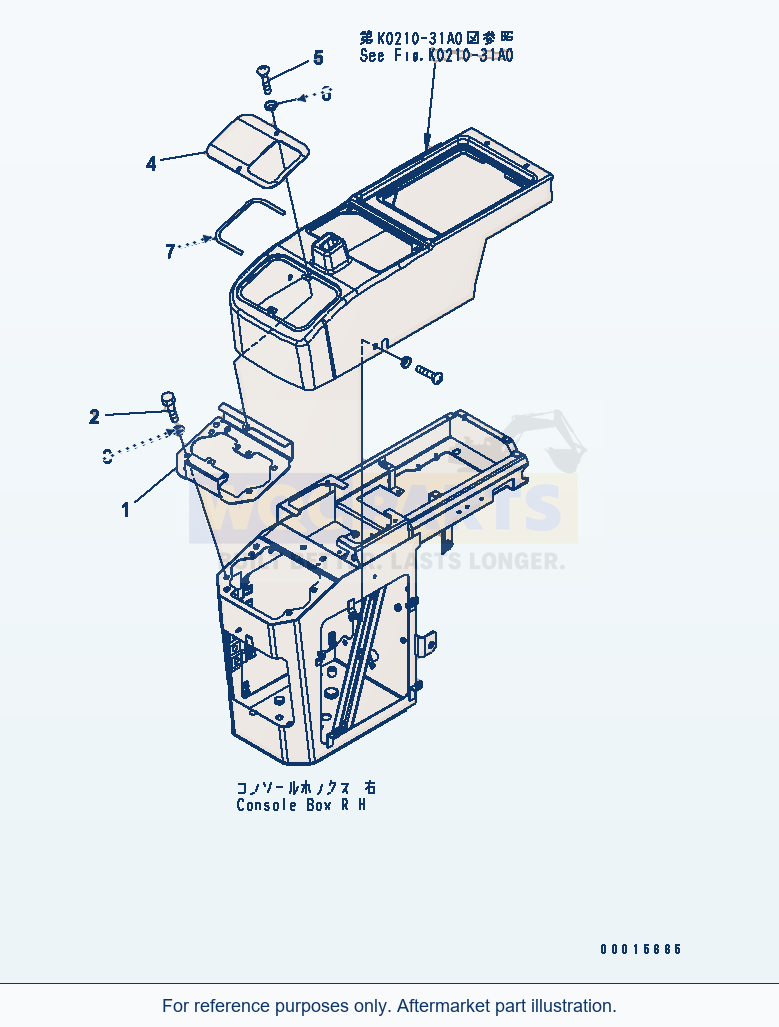 Komatsu WA200L-5 Floor (Cover R.H.) parts diagram