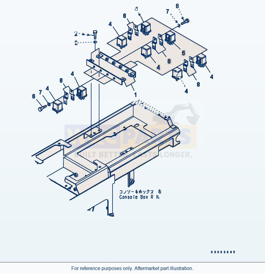 Komatsu WA200L-5 Floor (Electrical) (Relay) parts diagram