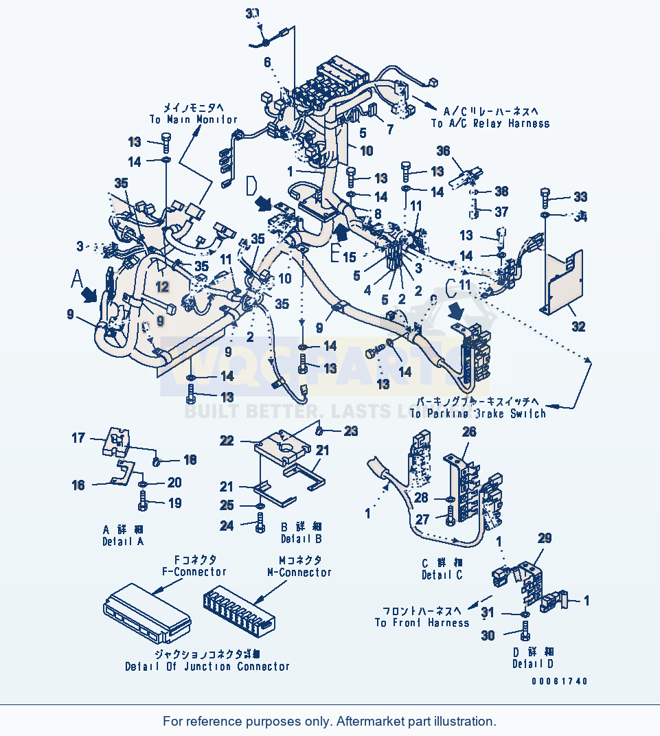 Komatsu WA200L-5 Floor (Floor Harness) (Main Harness) parts diagram