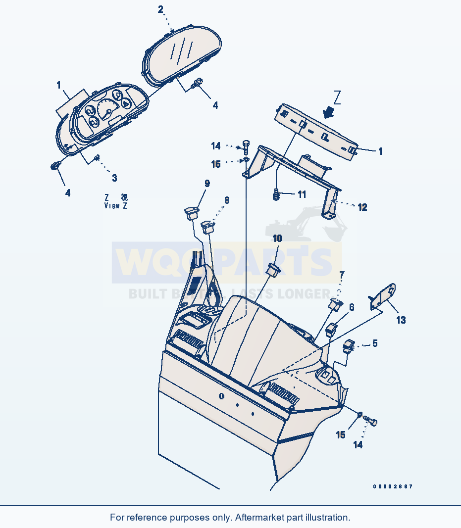 Komatsu WA200L-5 Floor (Main Monitor) parts diagram